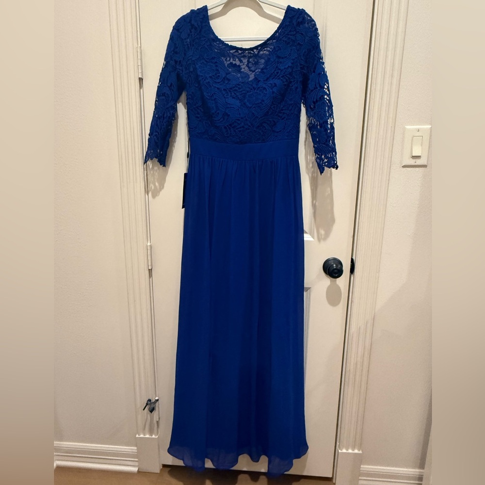 Ever Pretty Royal Blue Lace Maxi Dress